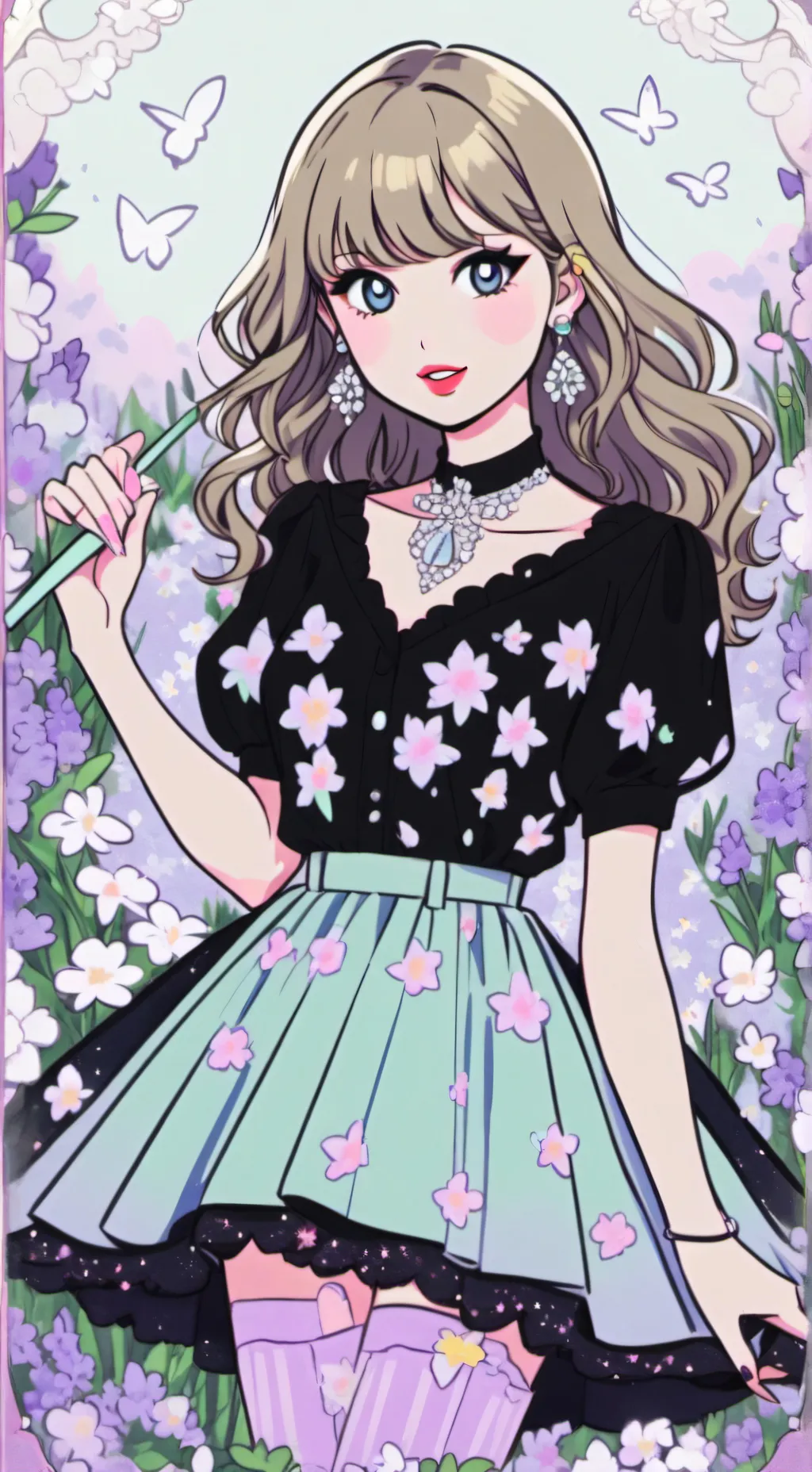 ai character: mha Taylor Swift  background