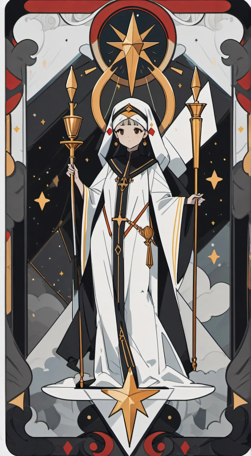 ai character: fille bedladen  background