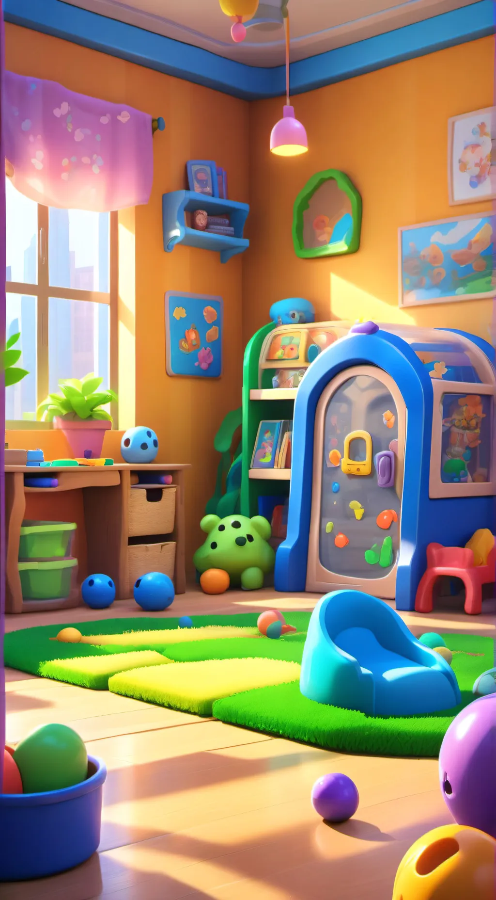 ai character: Sprunki daycare background