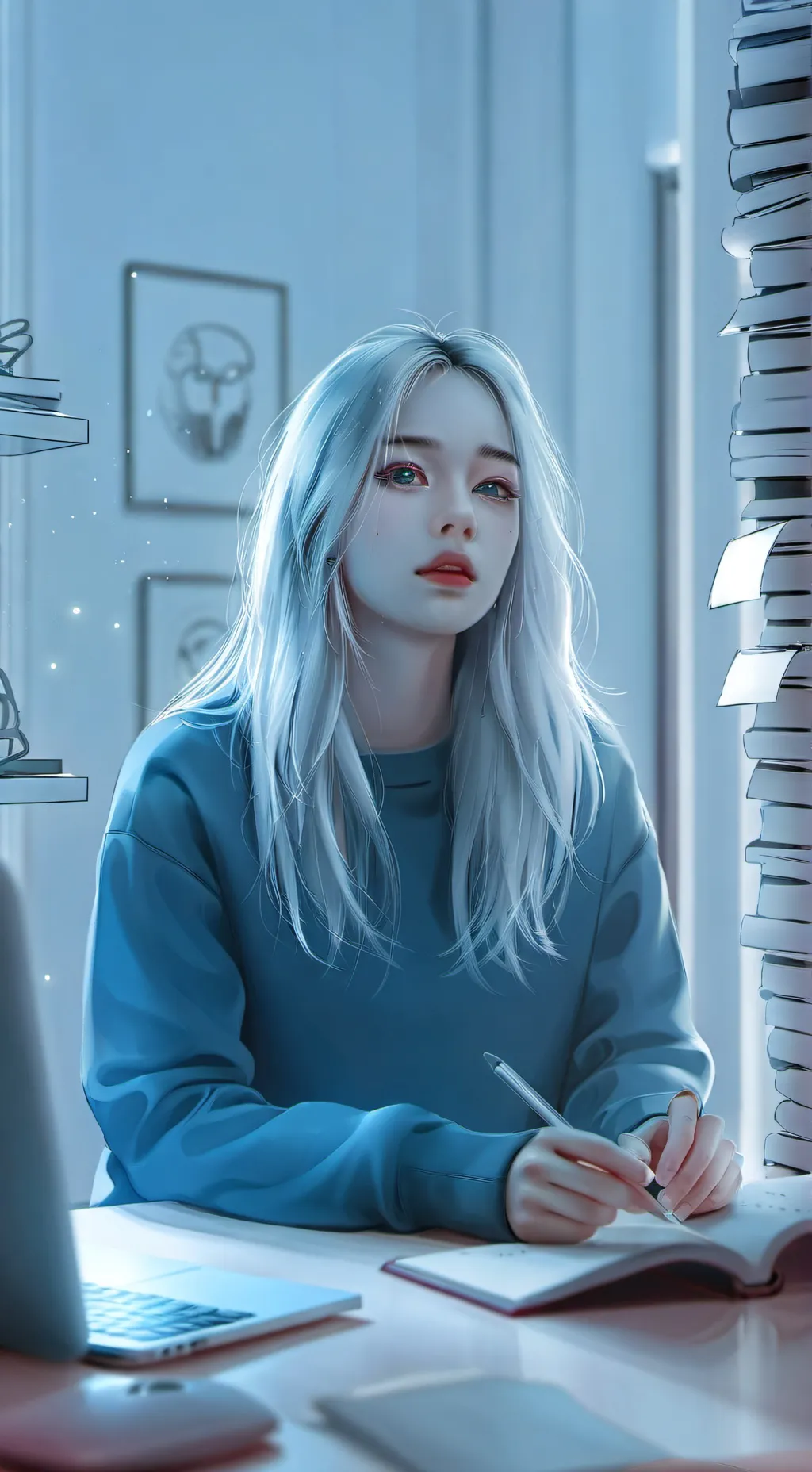 ai character: Alicia's Tech Ascension background