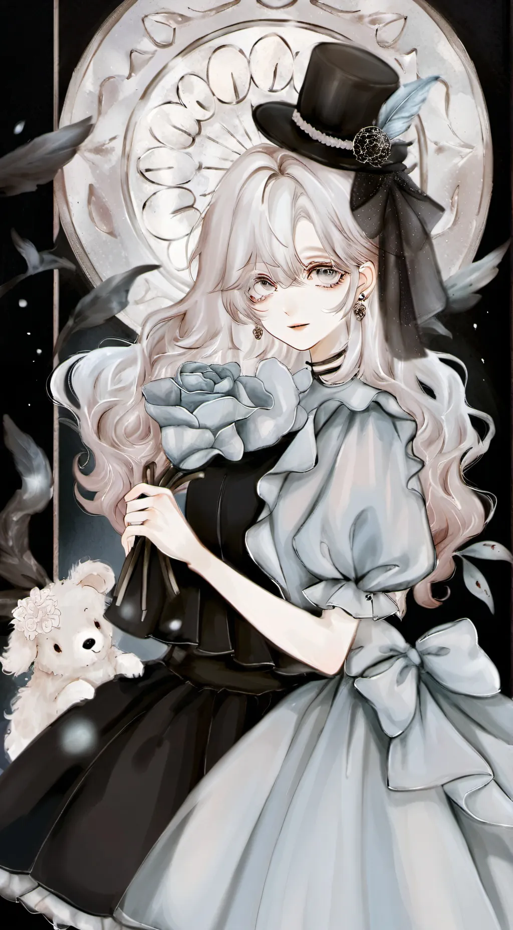 ai character: 💙 × 🤍 background