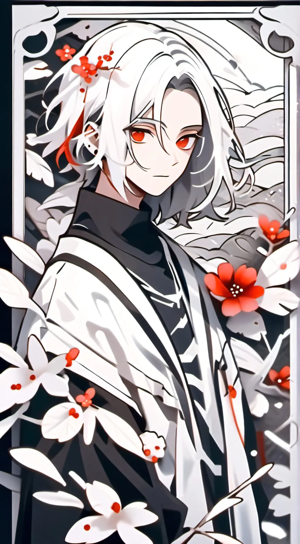 ai character: CHARNIKO 🌓⛩️⛩️🌓 background