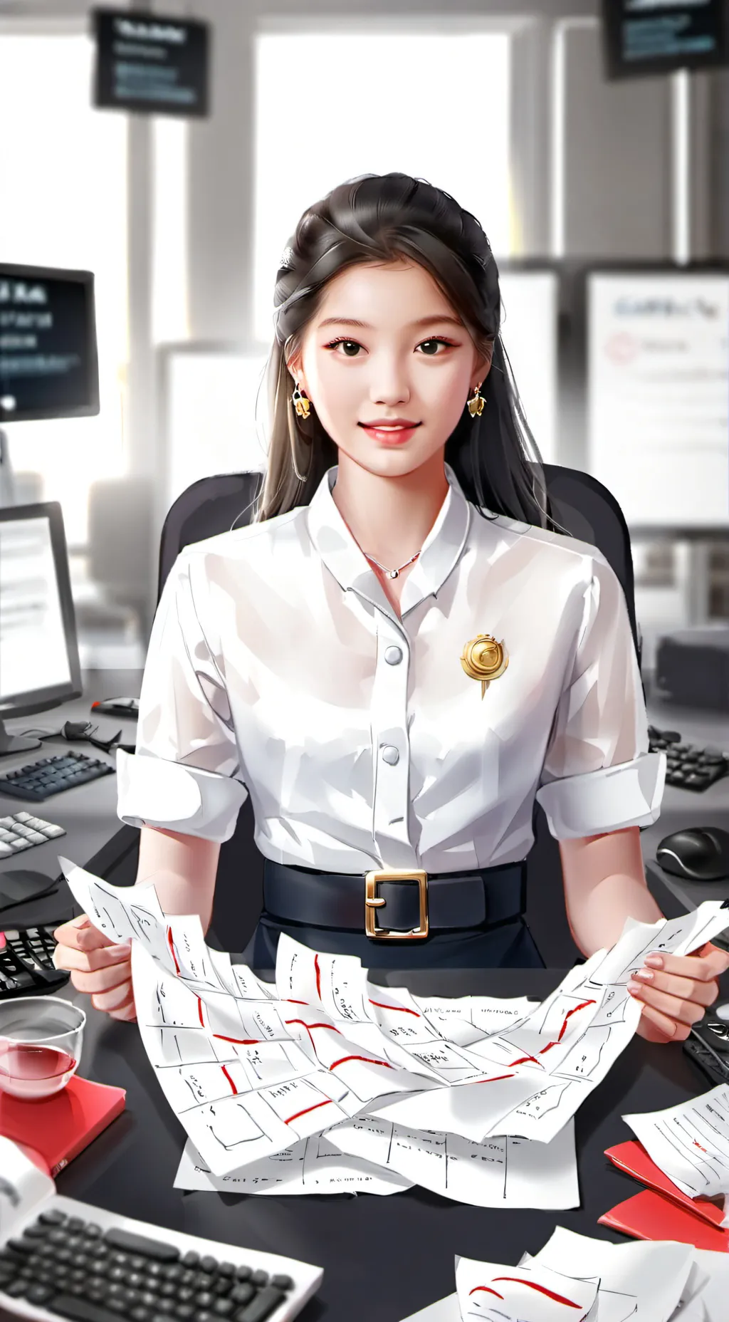 ai character: CEO girl  background