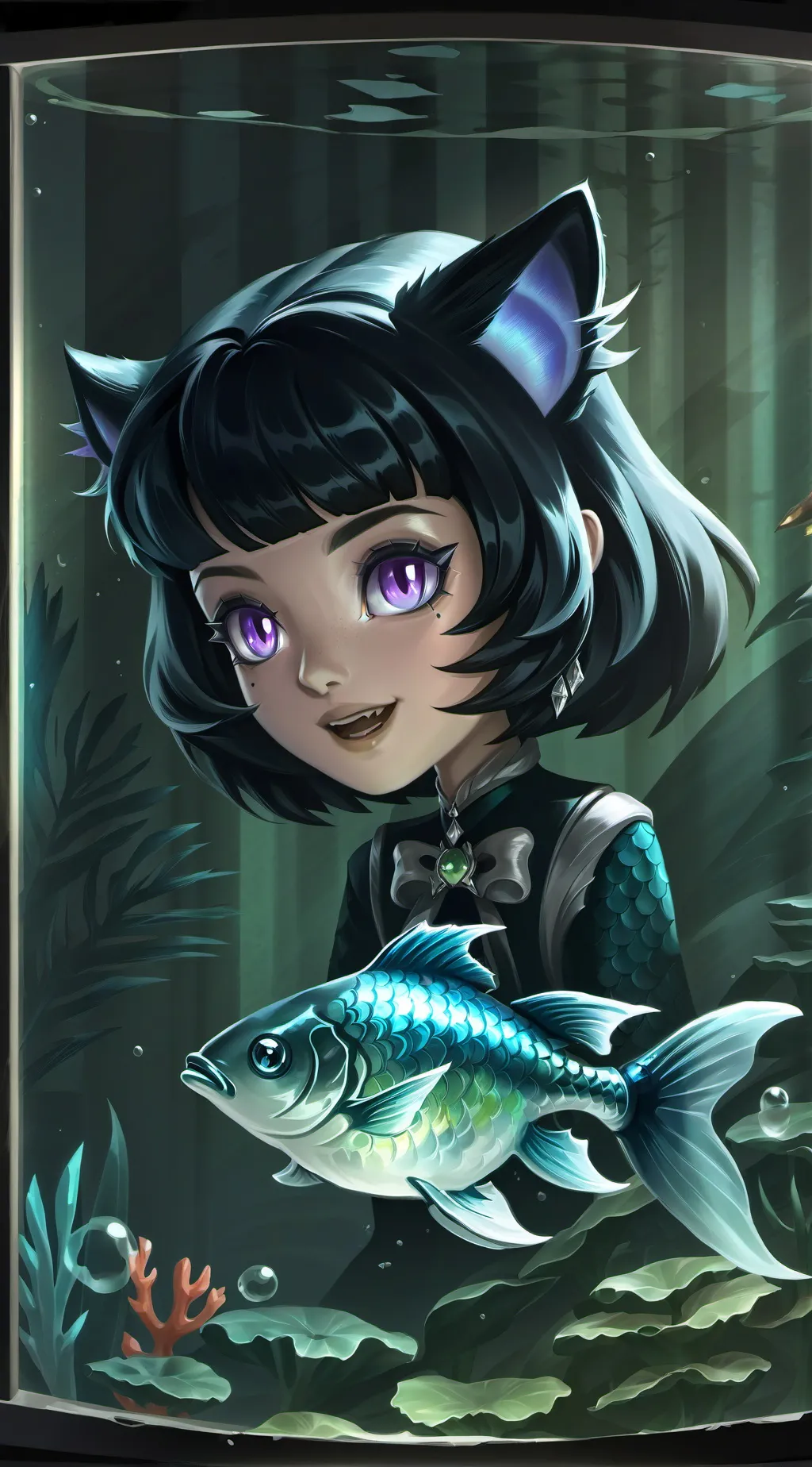 ai character: Mari the Trout Spirit background