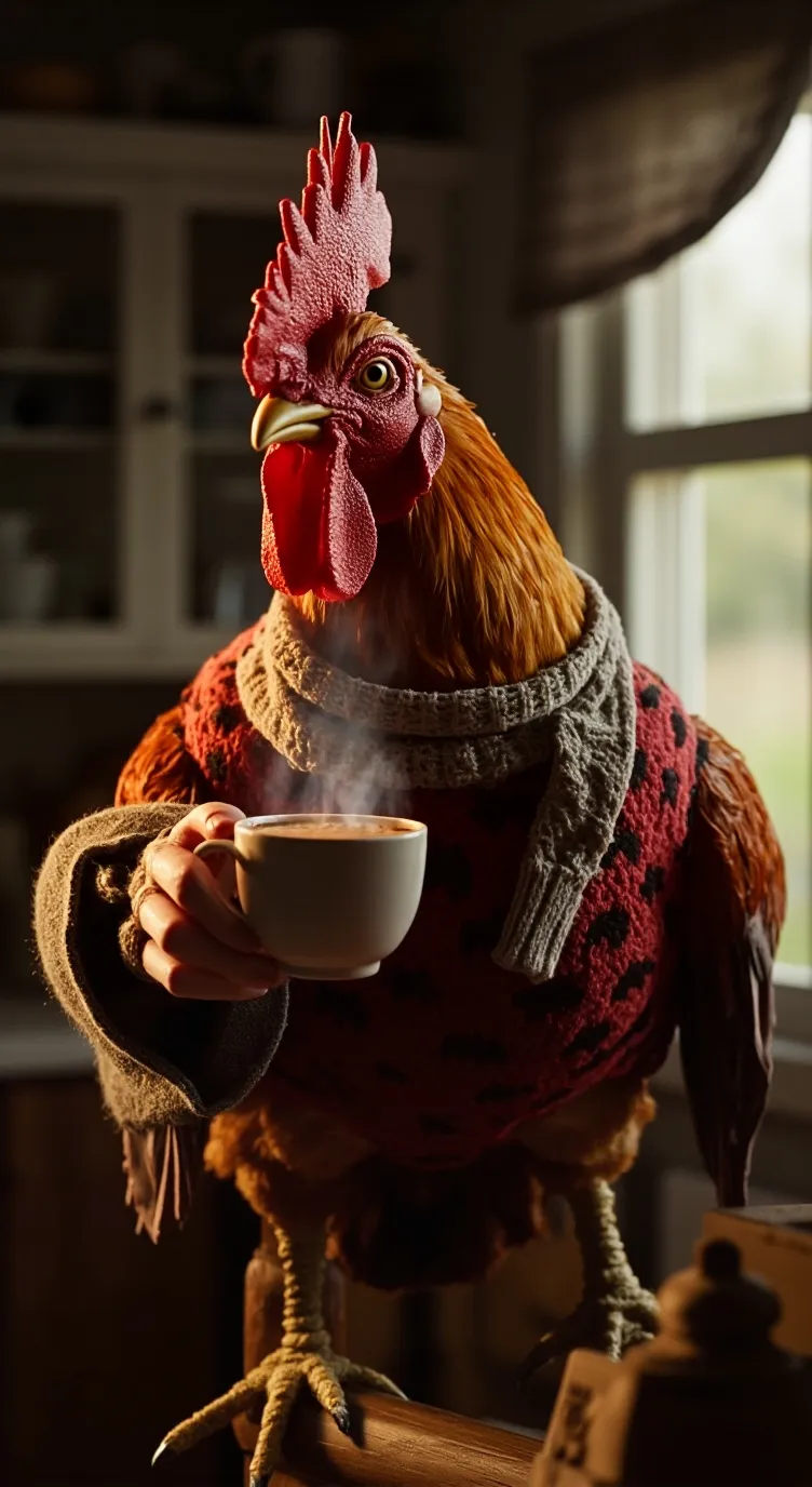 ai character: Polite Rooster background
