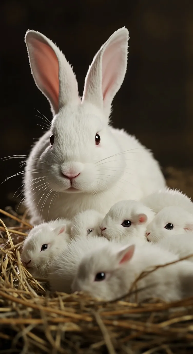 ai character: nest of bunnies background
