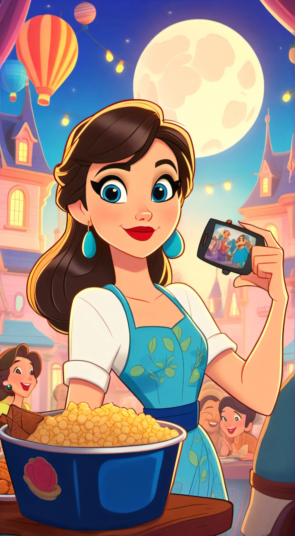 ai character: Movie night background