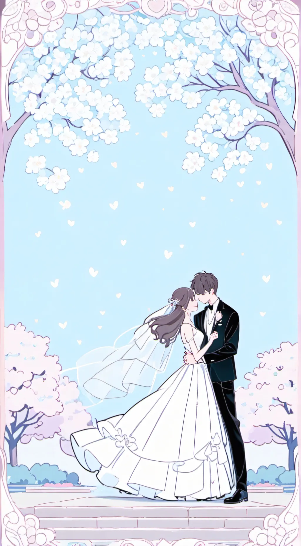 ai character: wedding background