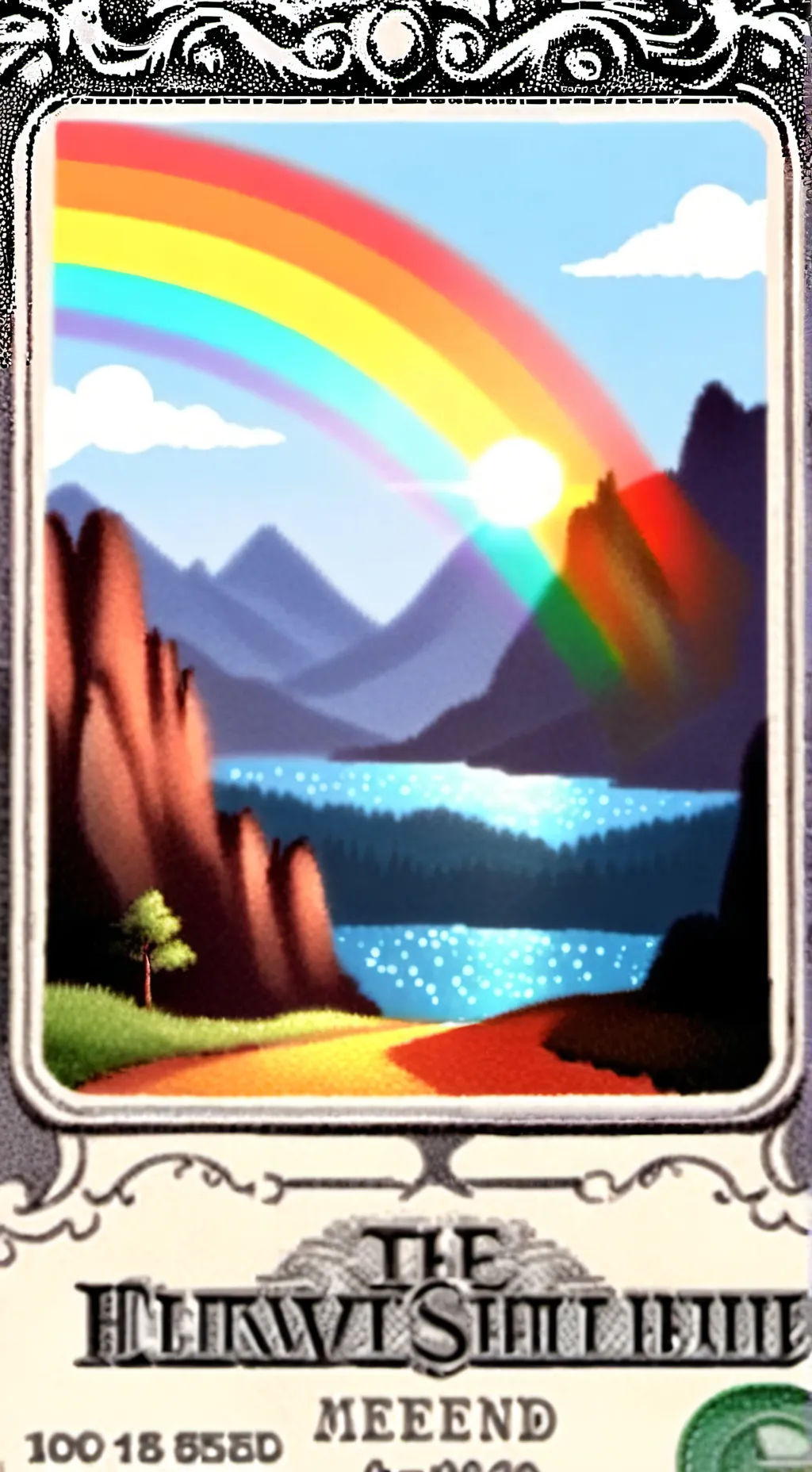 ai character: rainbow money meme background