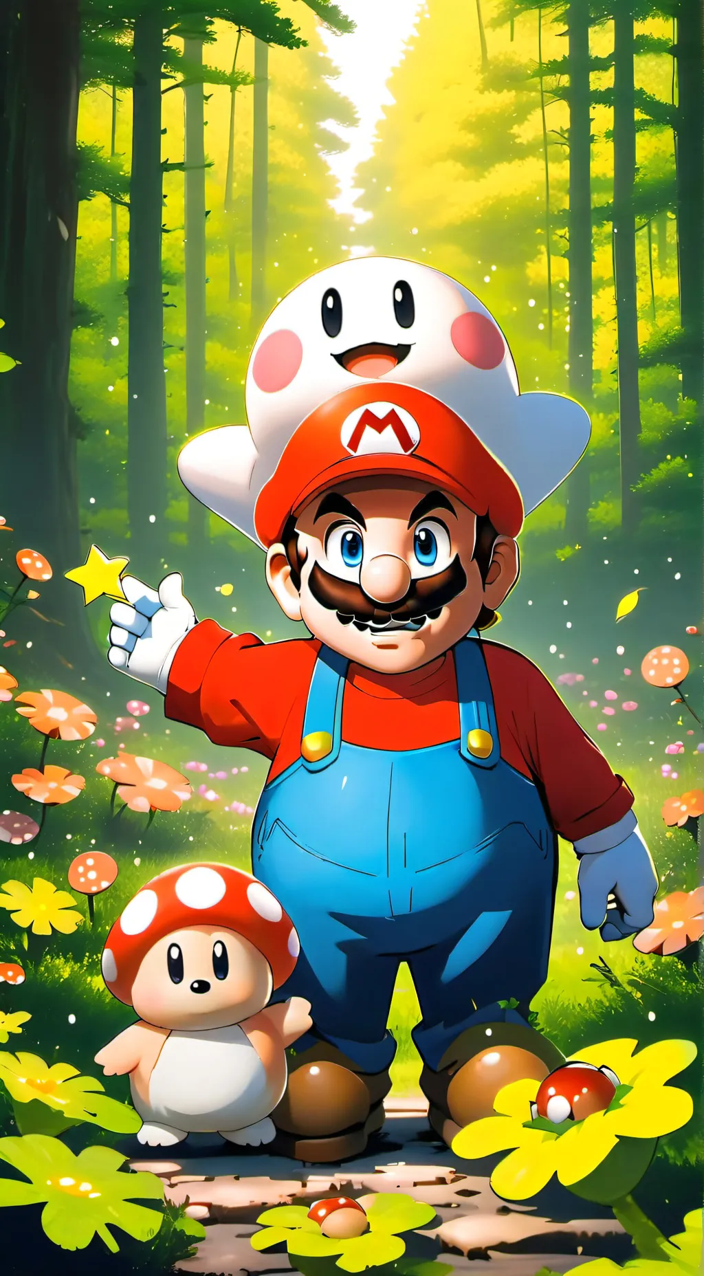 ai character: Mario steal liver. background