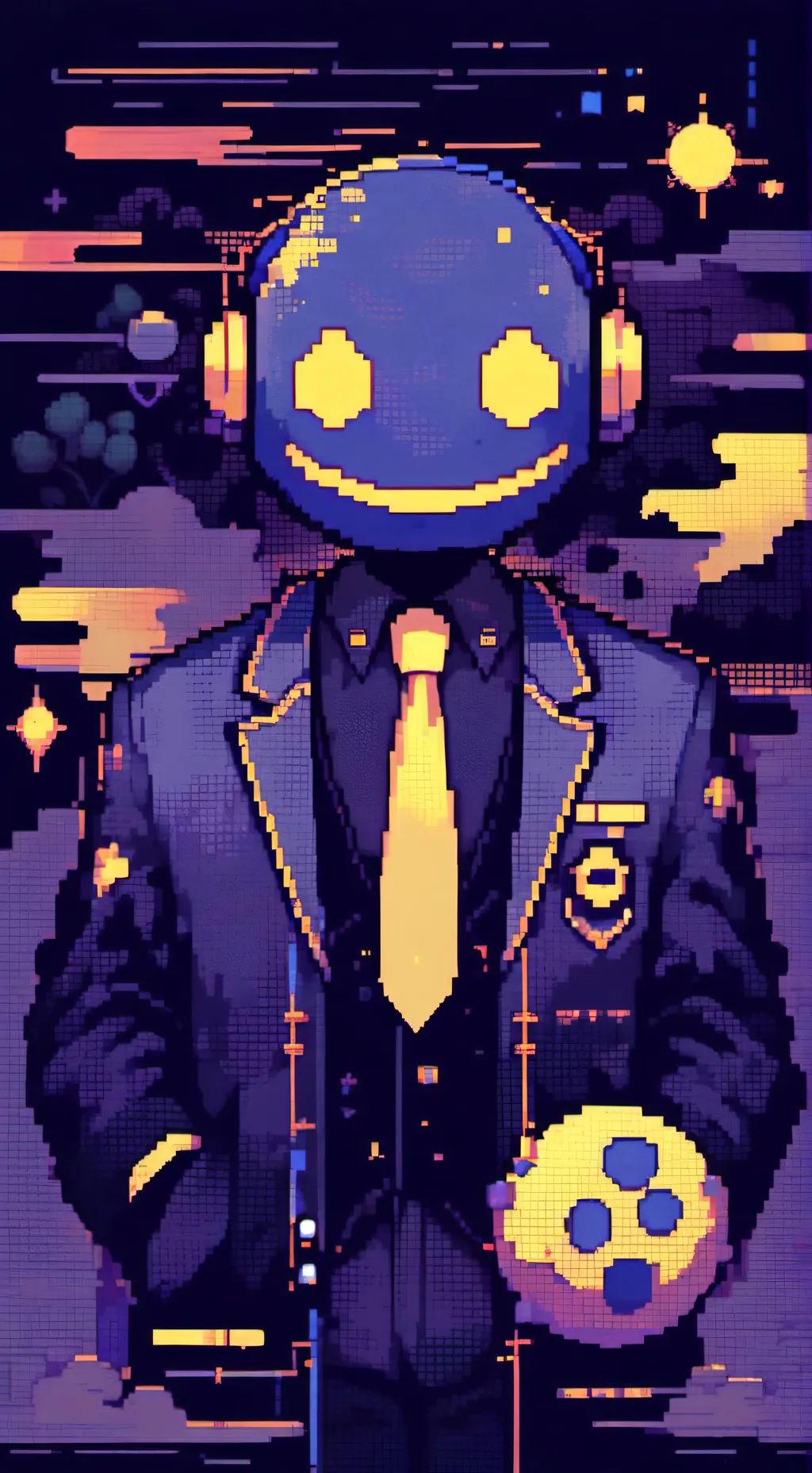 ai character: Mr smiley background