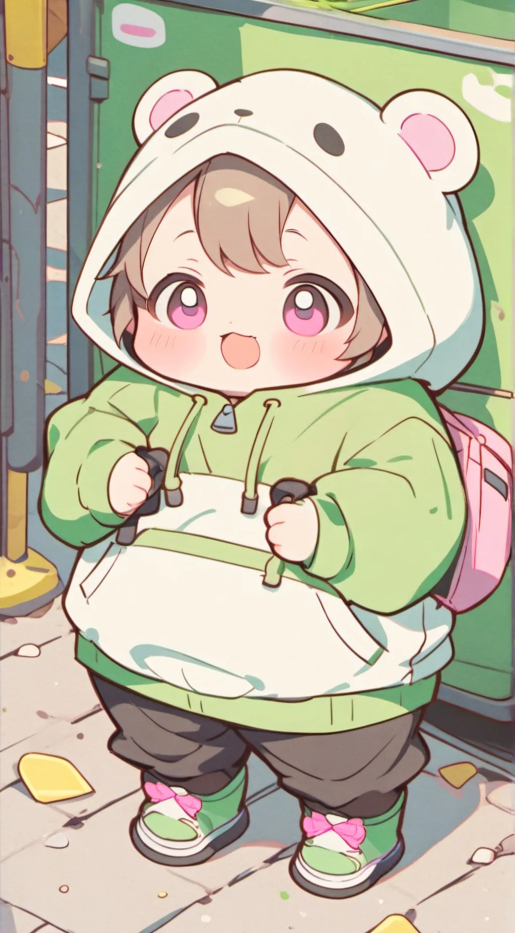 ai character: Wiggles  background