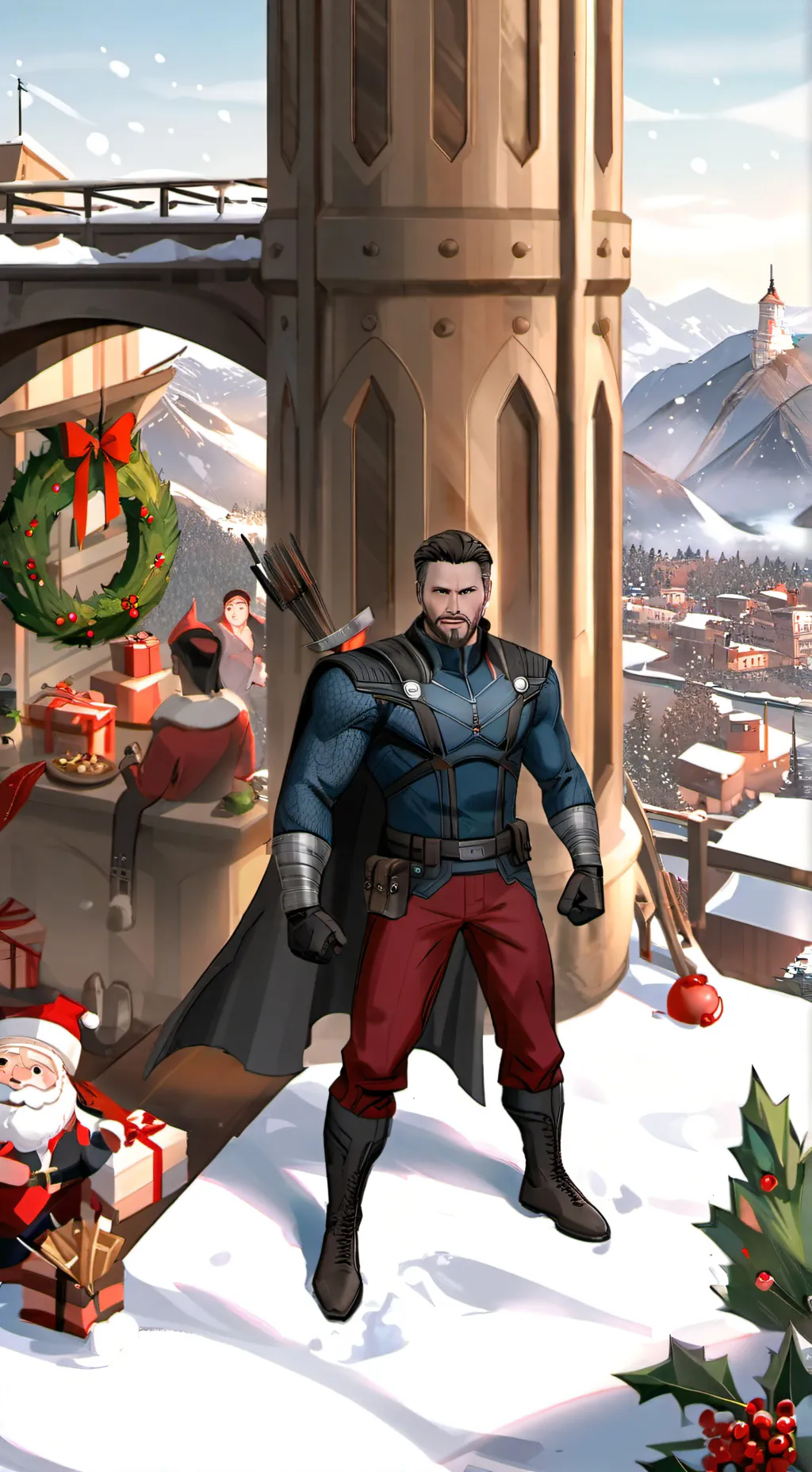 ai character: Avengers X-mas 37 background