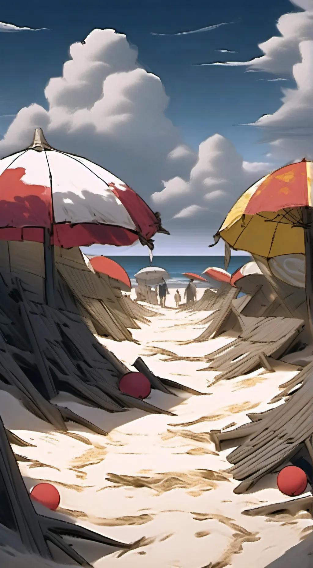 ai character: Beach of the dead background