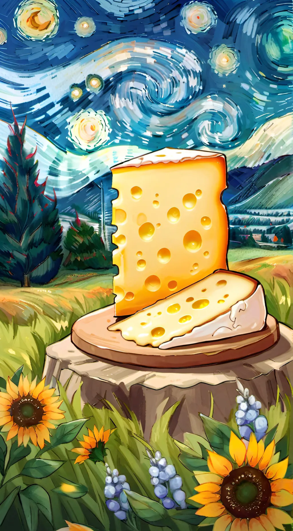 ai character: cheese touch background