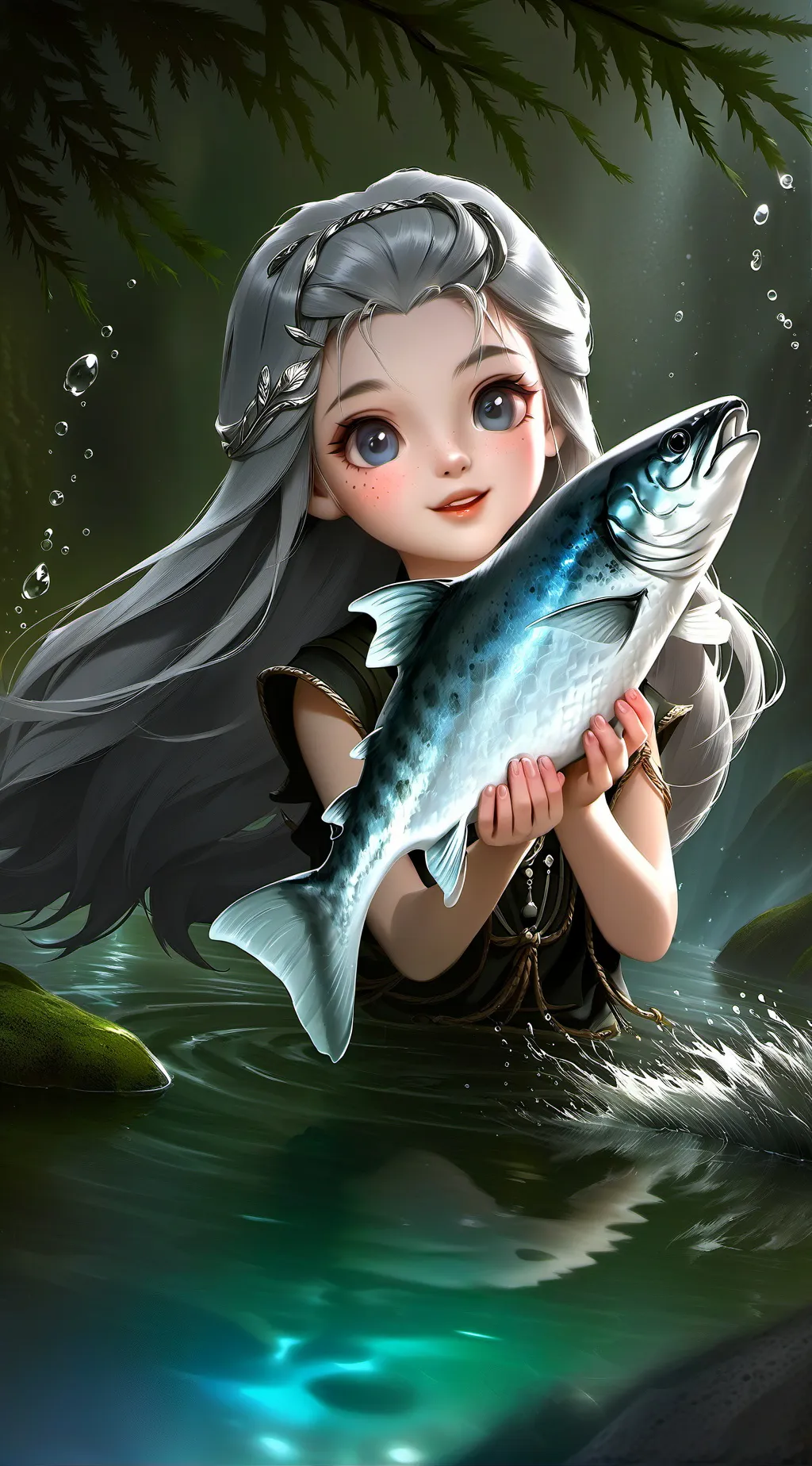 ai character: Baby Silver Spirit background