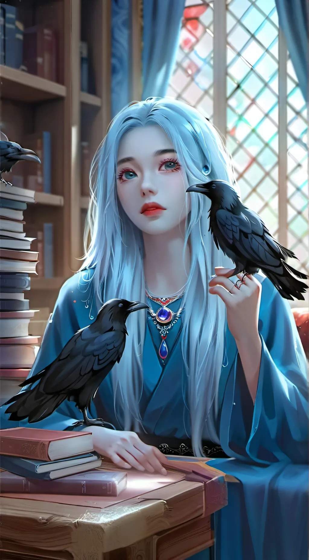 ai character: Raven Spirit Furry background