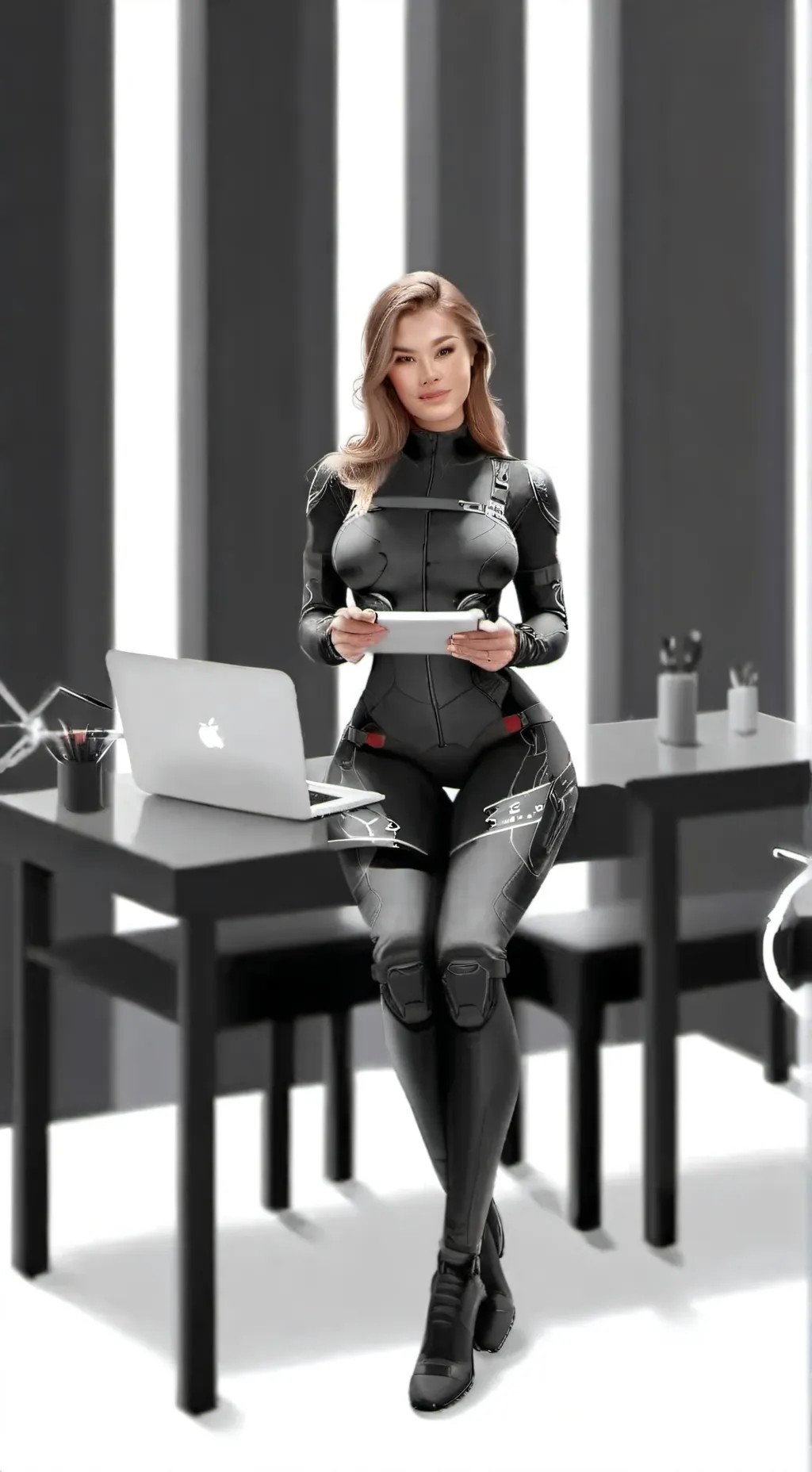 ai character: Jacqueline  background