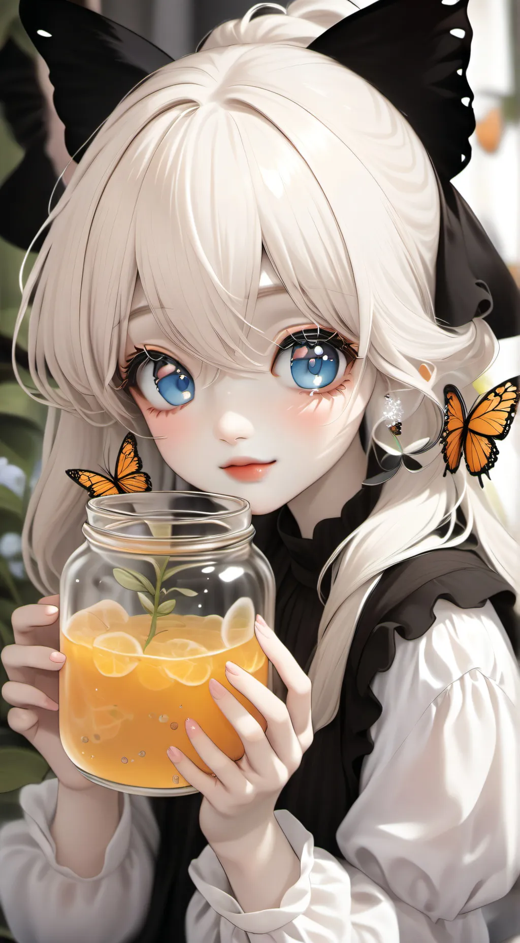 ai character: Flutter the Butterfly Spirit background