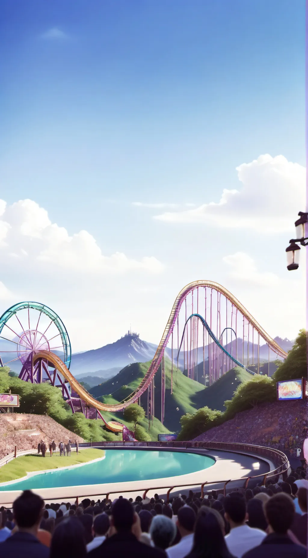 ai character: skz amusement park background