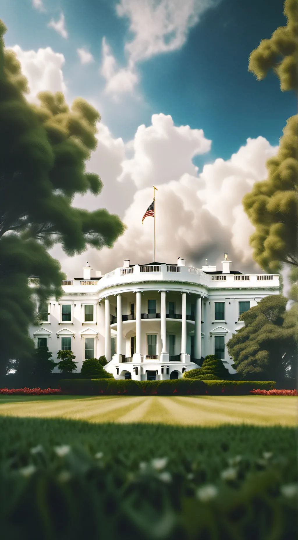 ai character: White House background