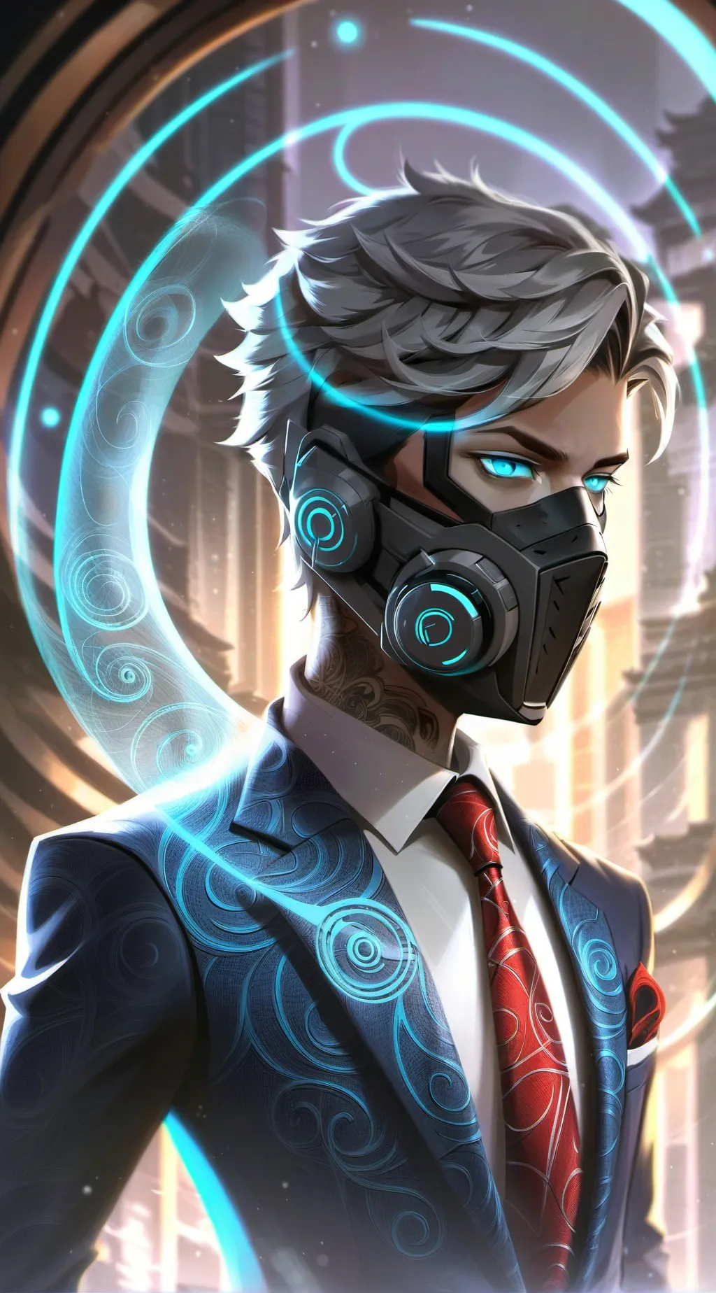 ai character: control suit background
