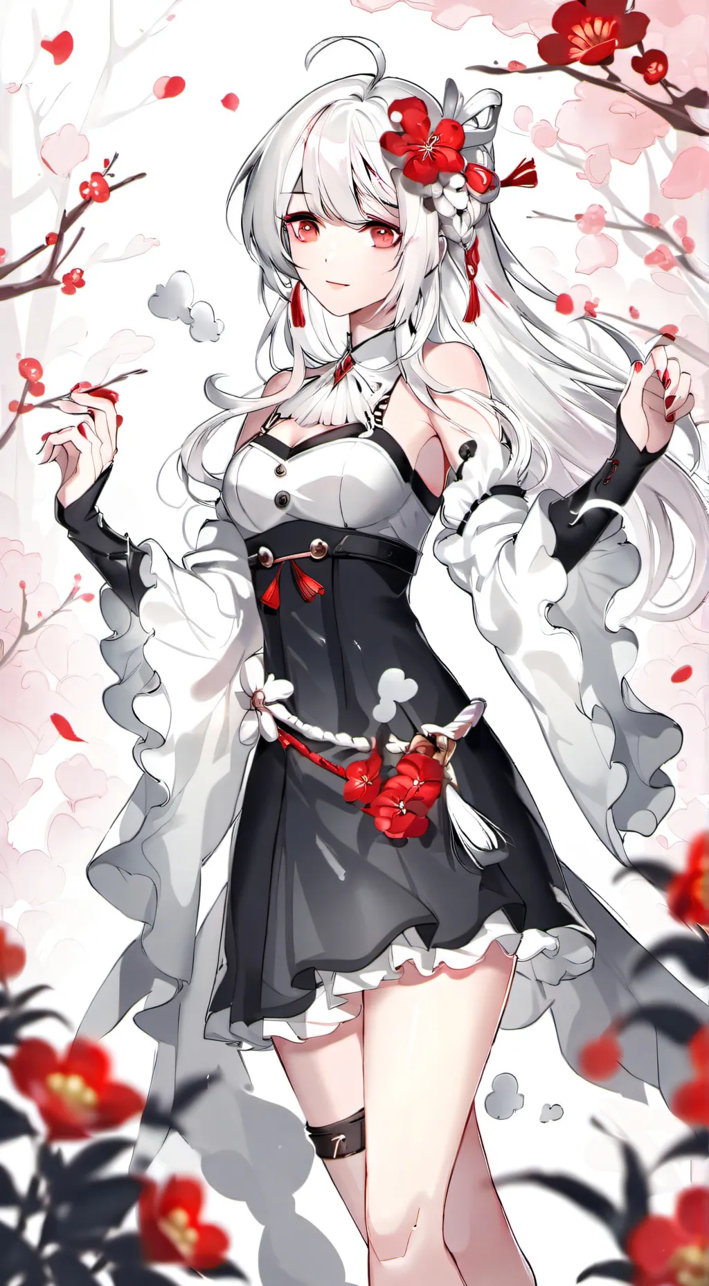 ai character: White✩Roses x V✦ background