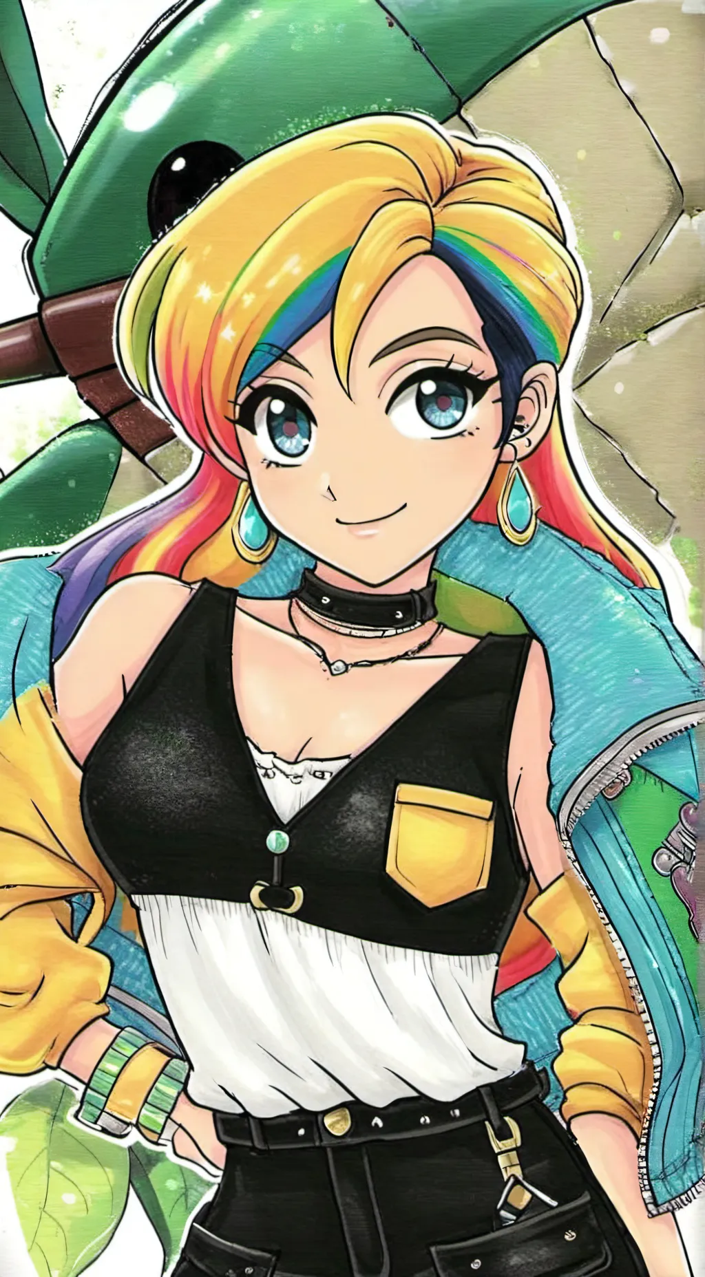 ai character: Pixelle background