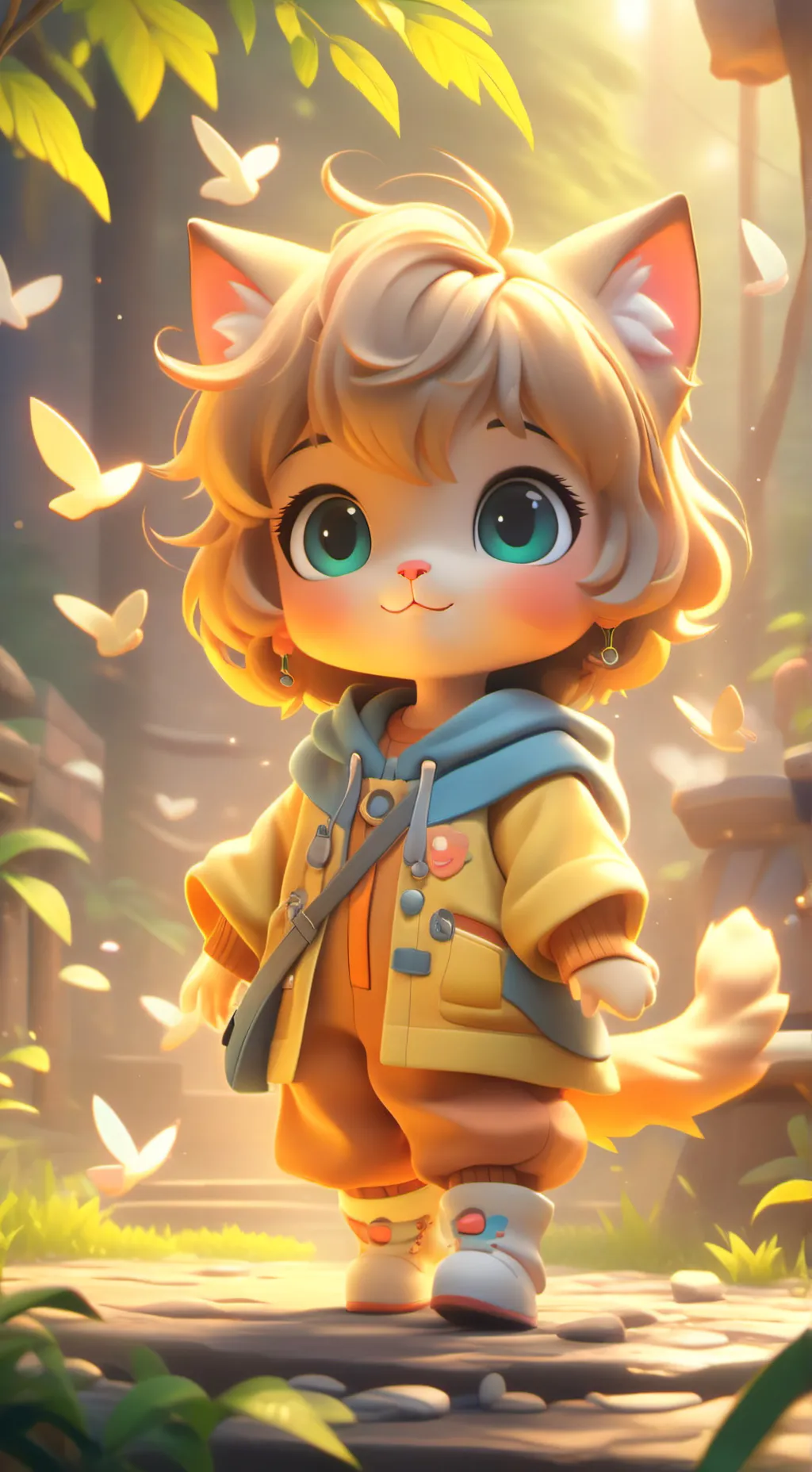 ai character: cute cat background