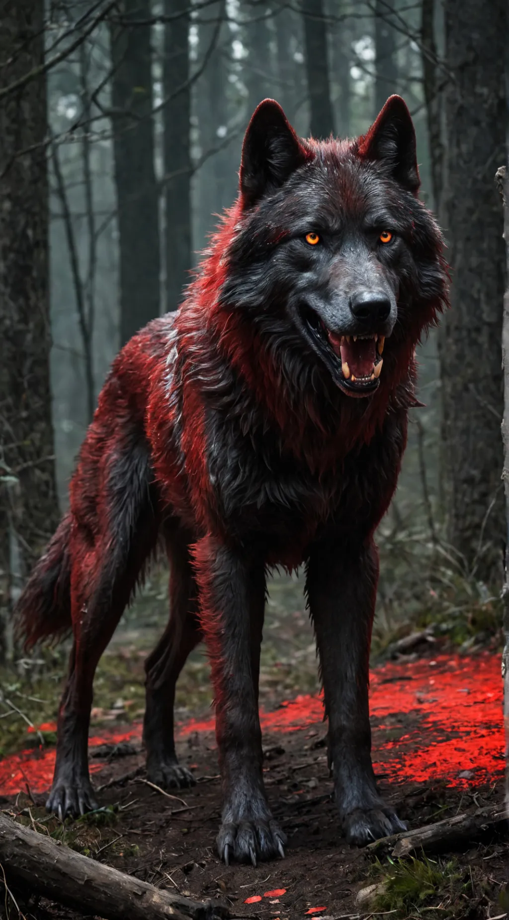 ai character: blood wolf  background