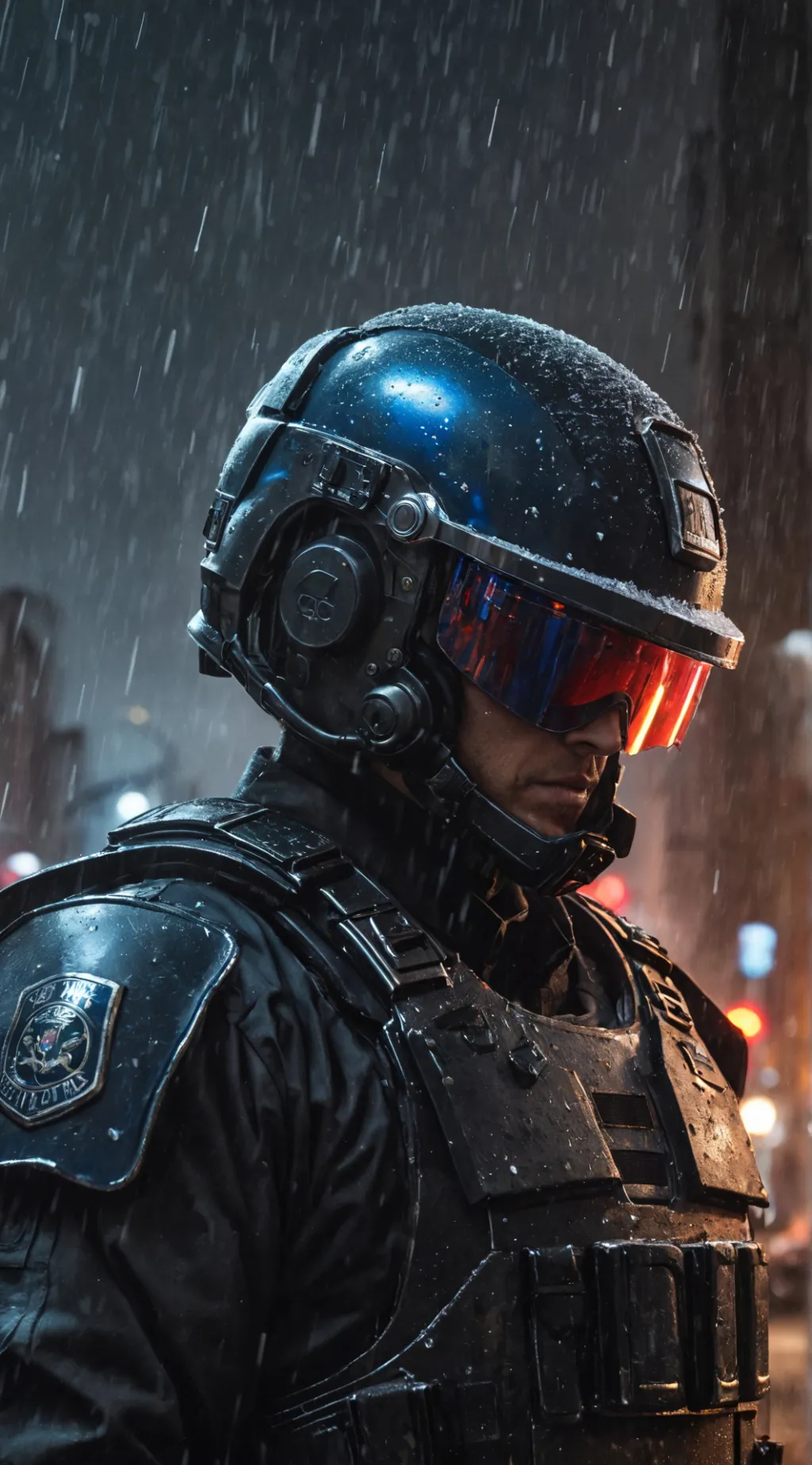 ai character: Man down.... background