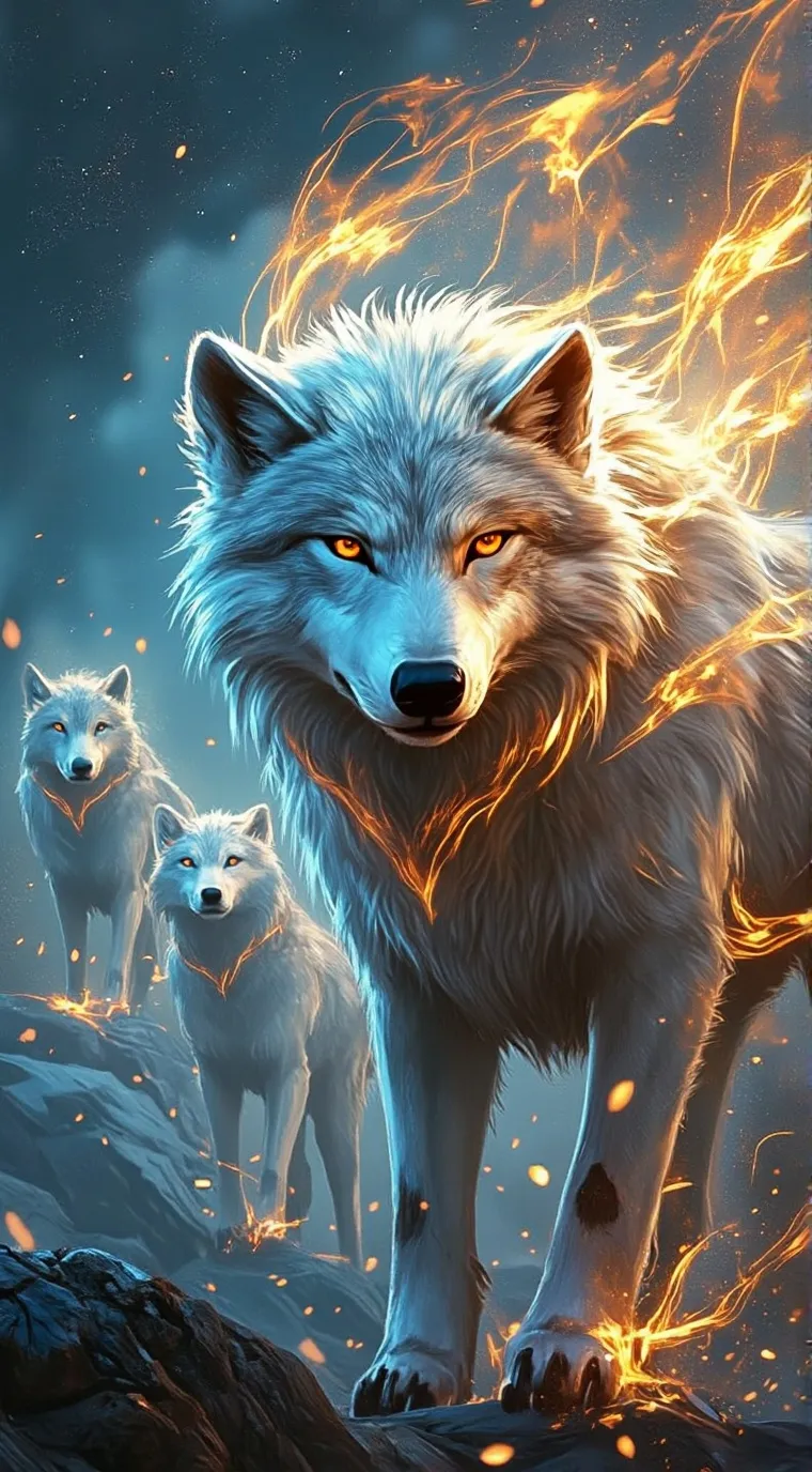 ai character: Elemental wolves  background