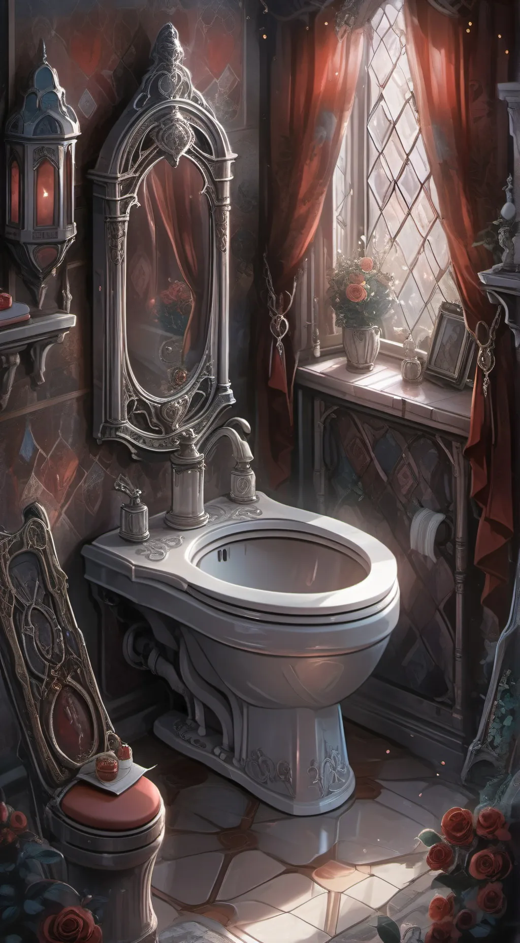 ai character: toliet background