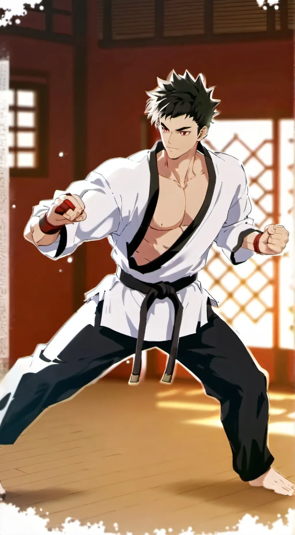 ai character: karate🚬🗿 background