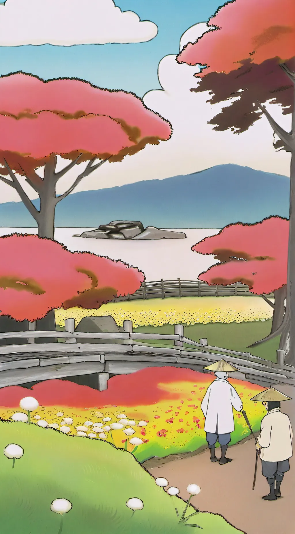 ai character: Blooming Forest background