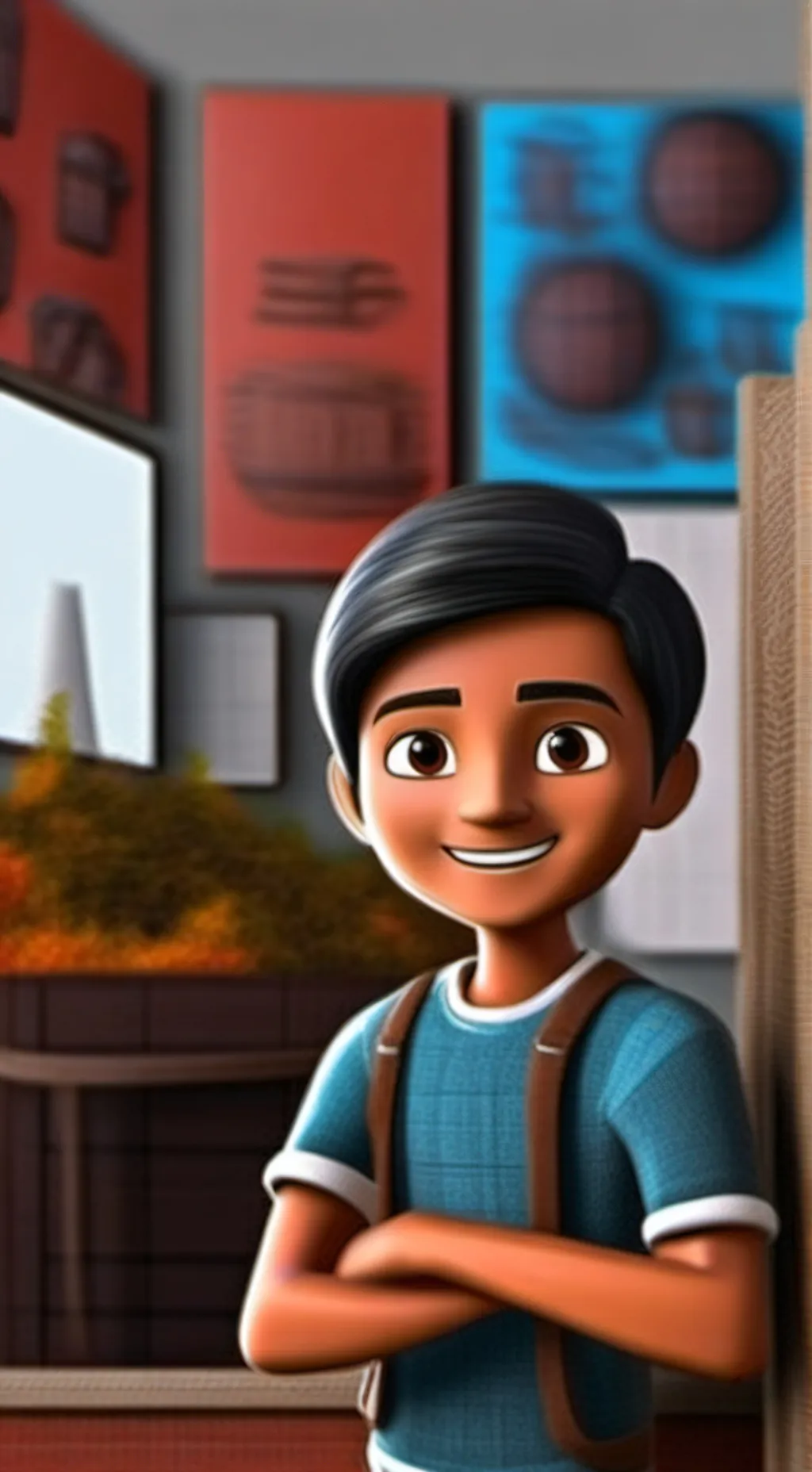 ai character: Murugan Edward  background
