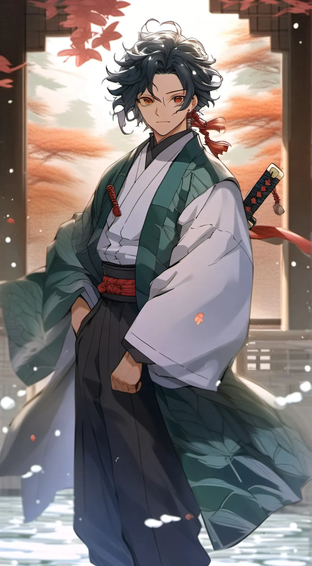 ai character: Tanjiro kamido background
