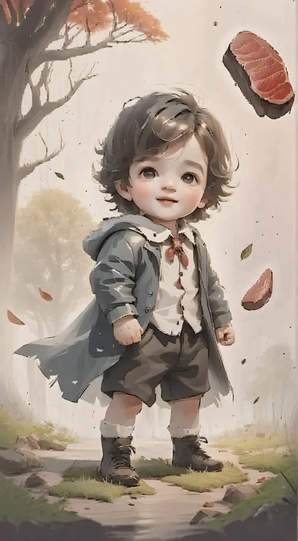 ai character: steak baby background