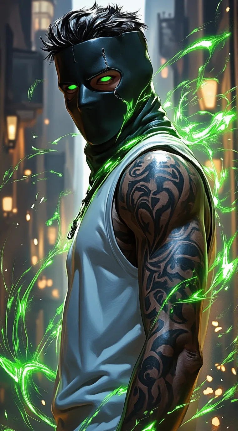 ai character: Emerald Phantom background
