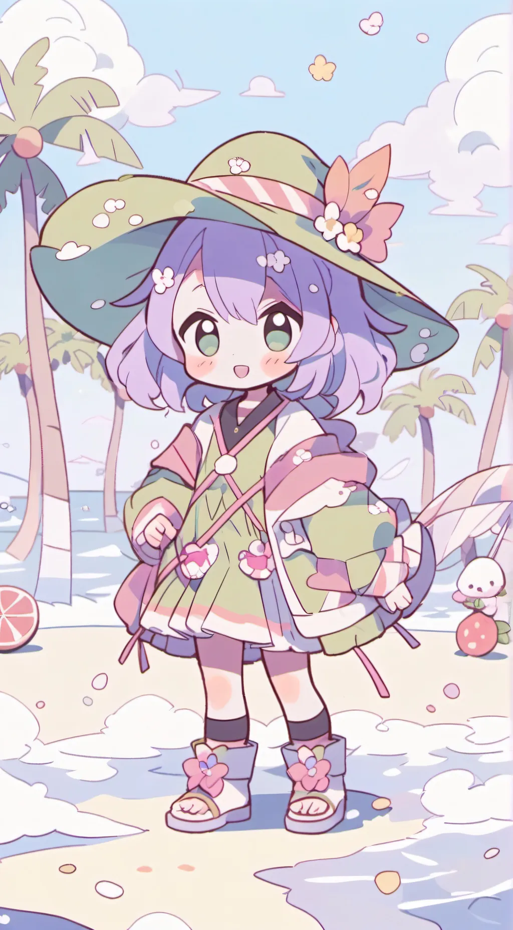 ai character: Pac beach background