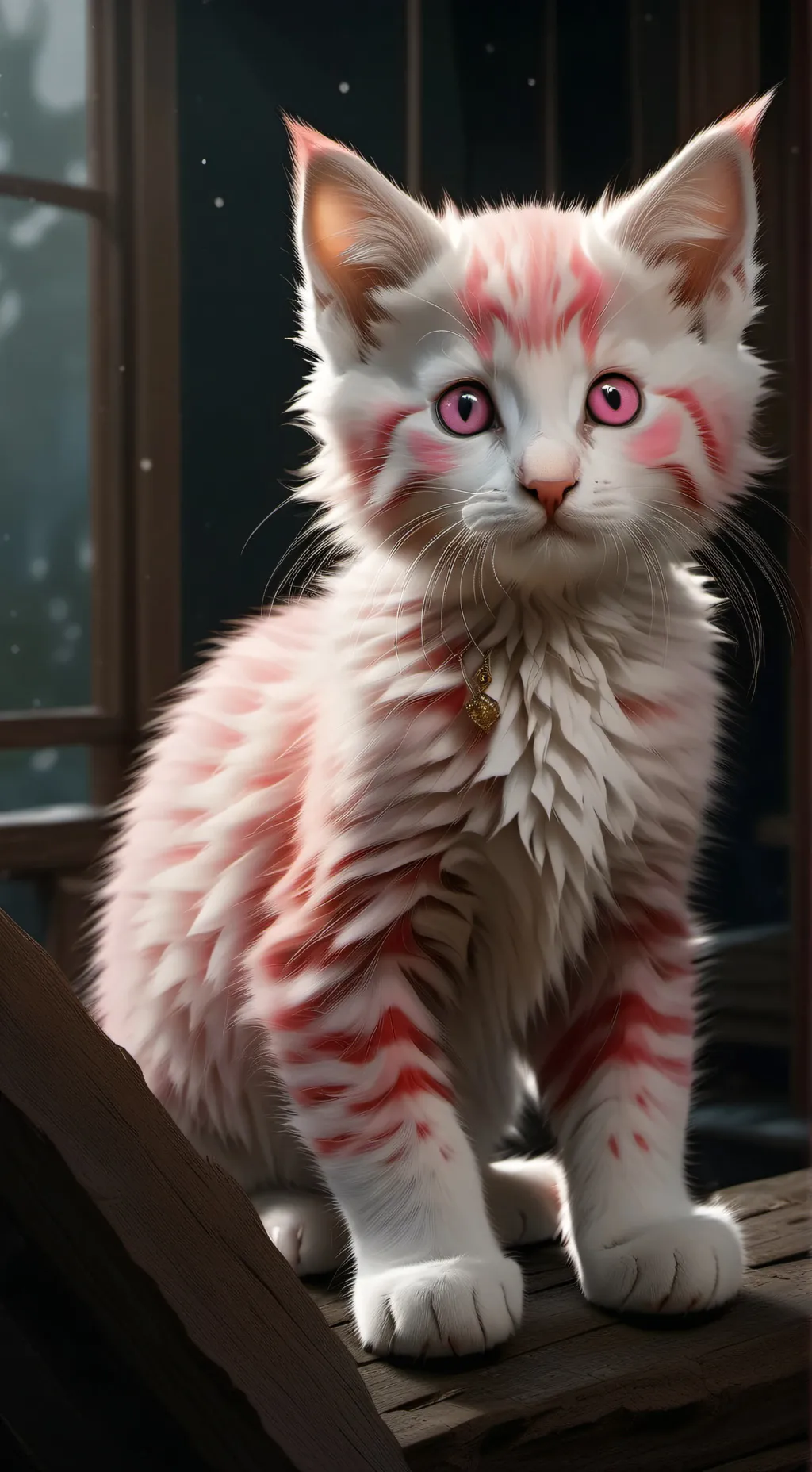 ai character: pink kitty background