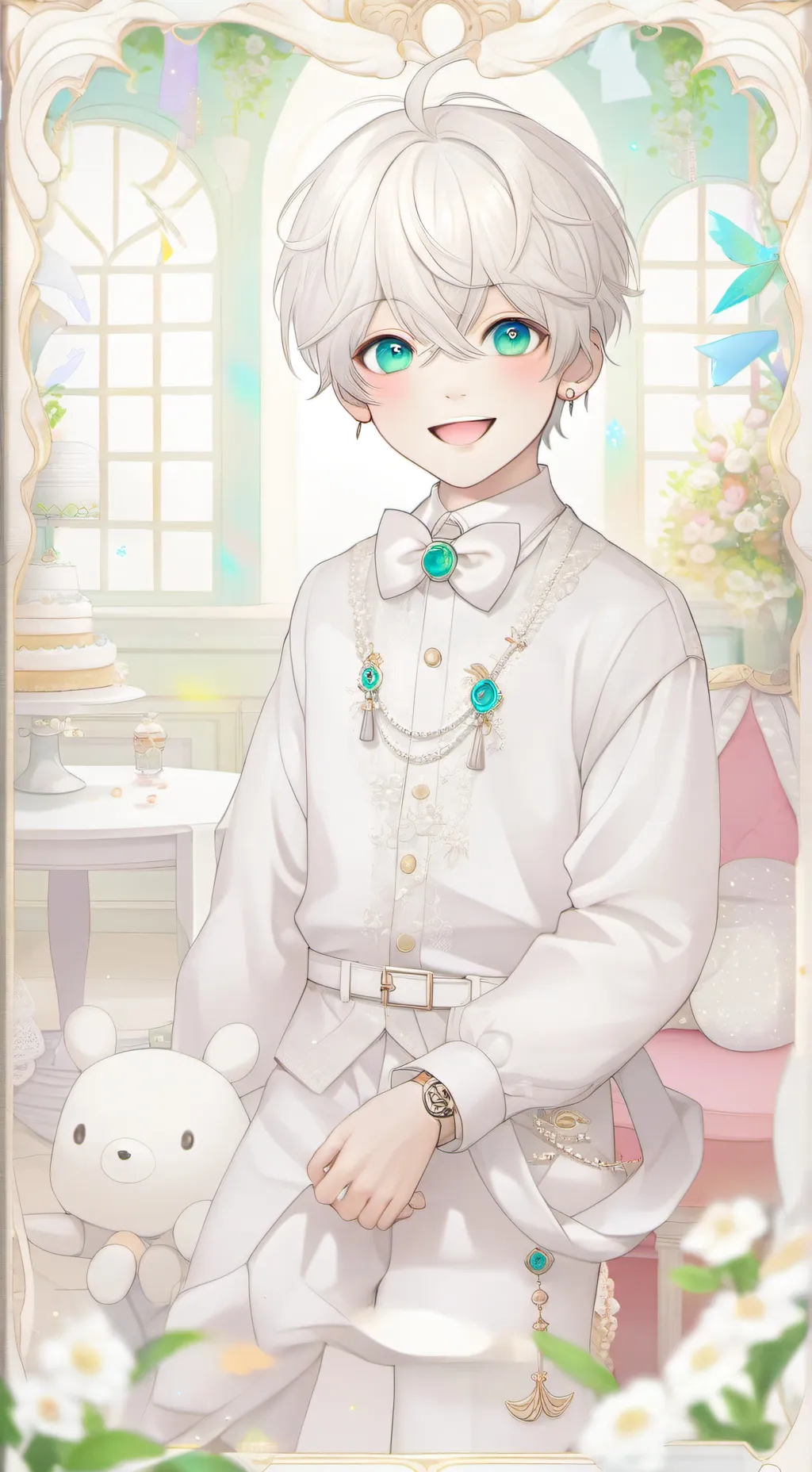 ai character: Silver background