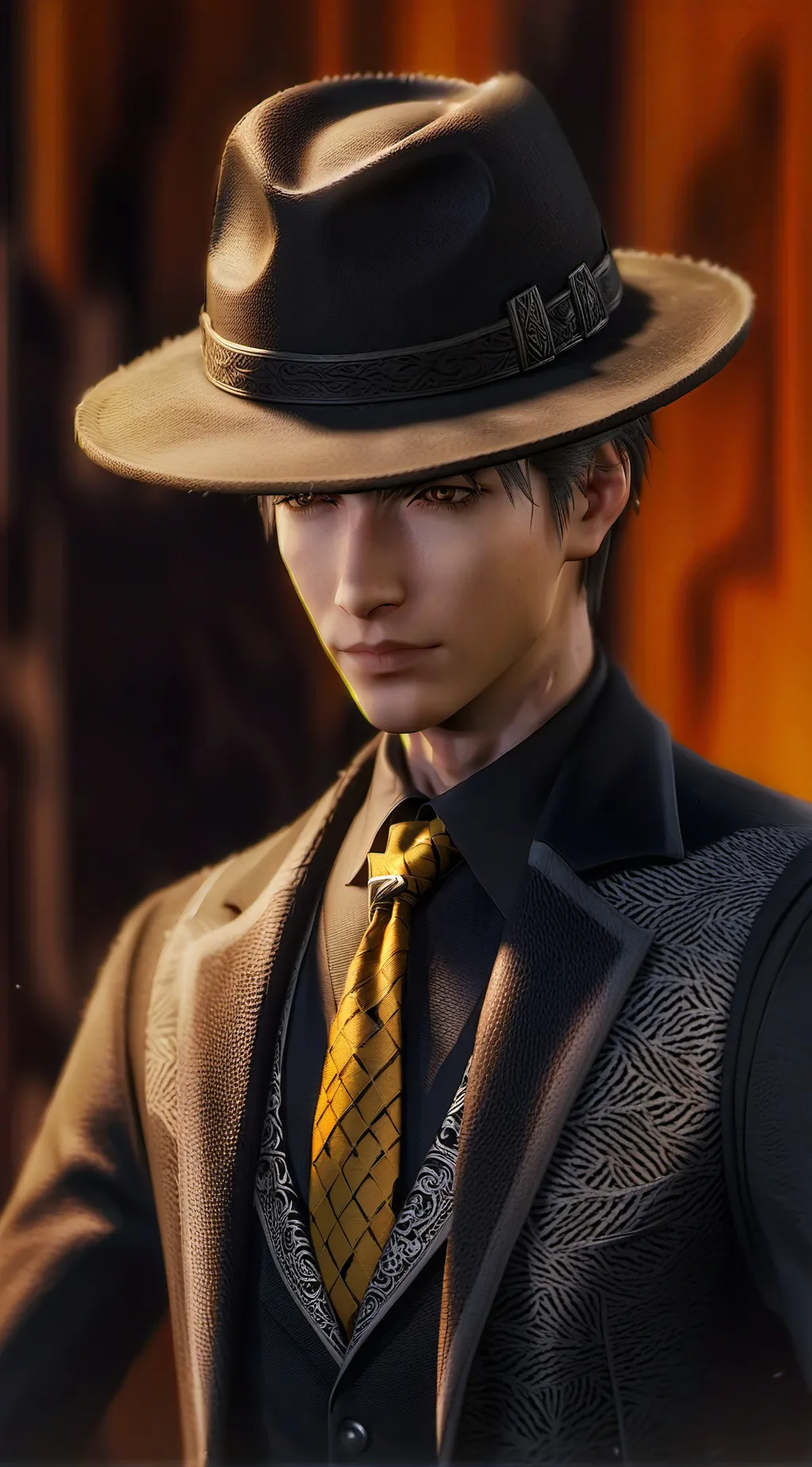ai character: doublefedora! background