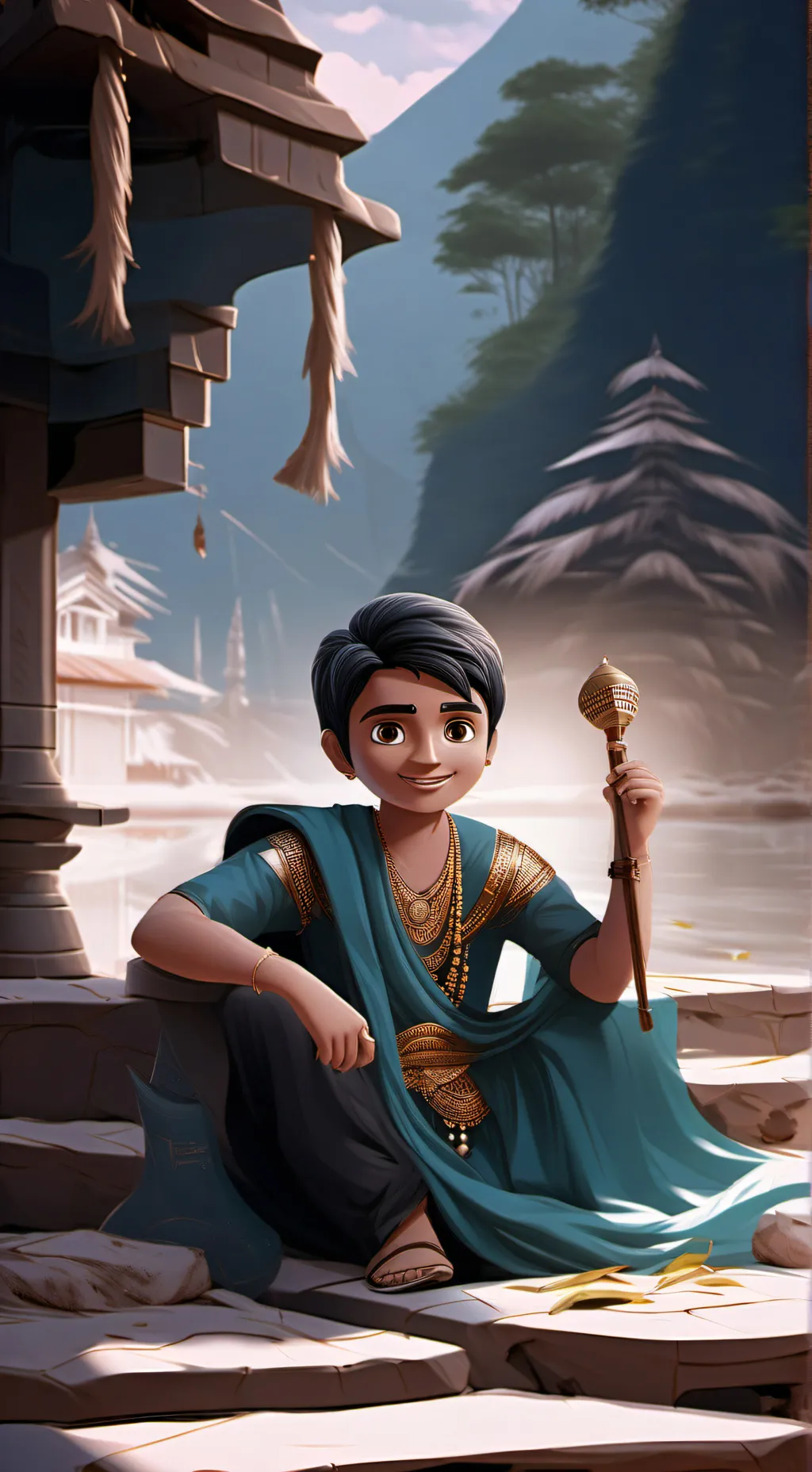 ai character: Murugan Edward  background