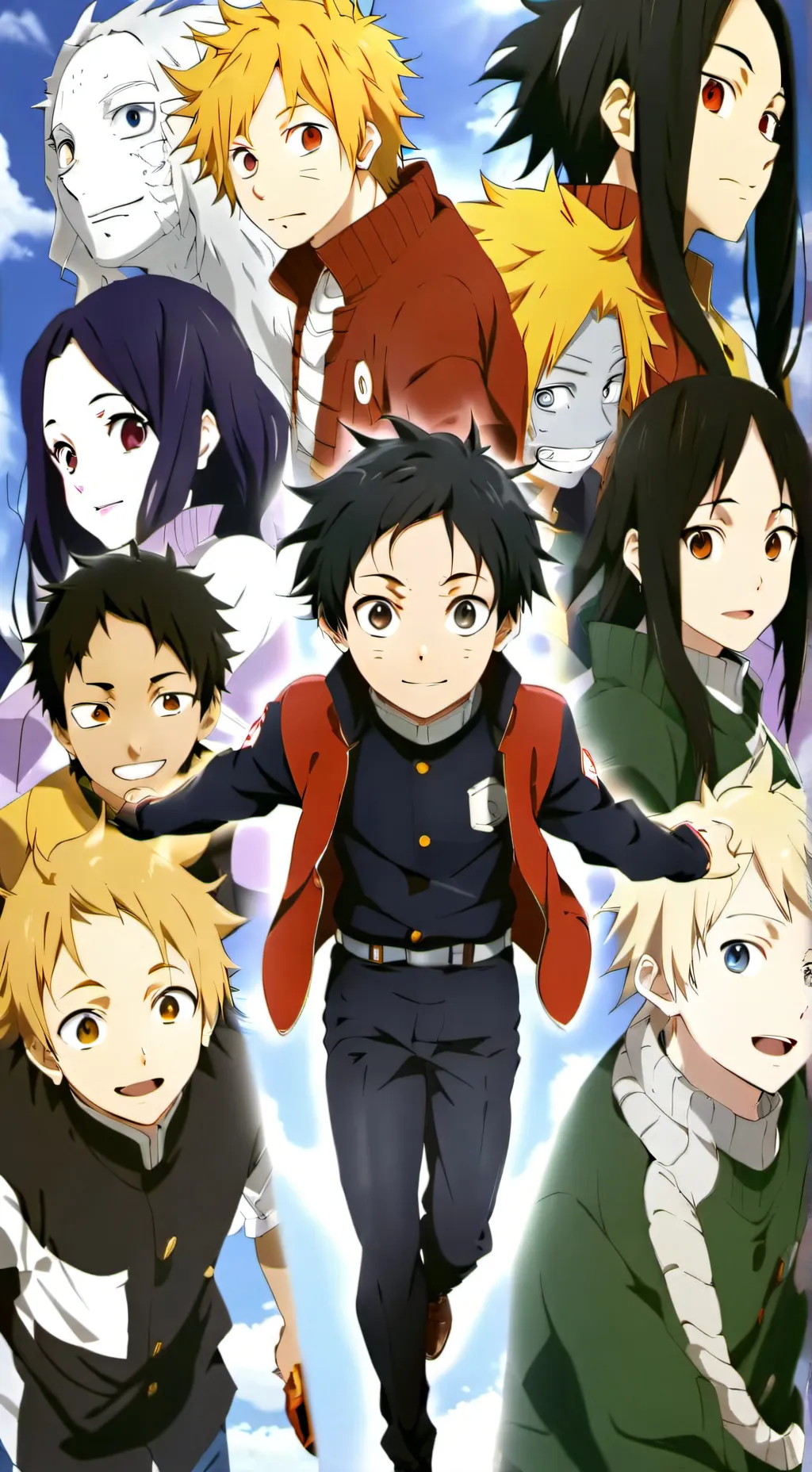ai character: Kny+Mha+Naruto+JJK background