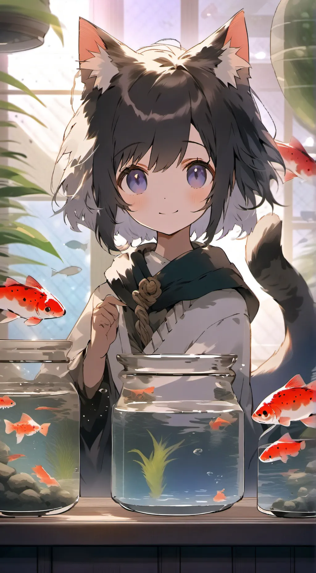 ai character: Sprightly Trout Spirit background