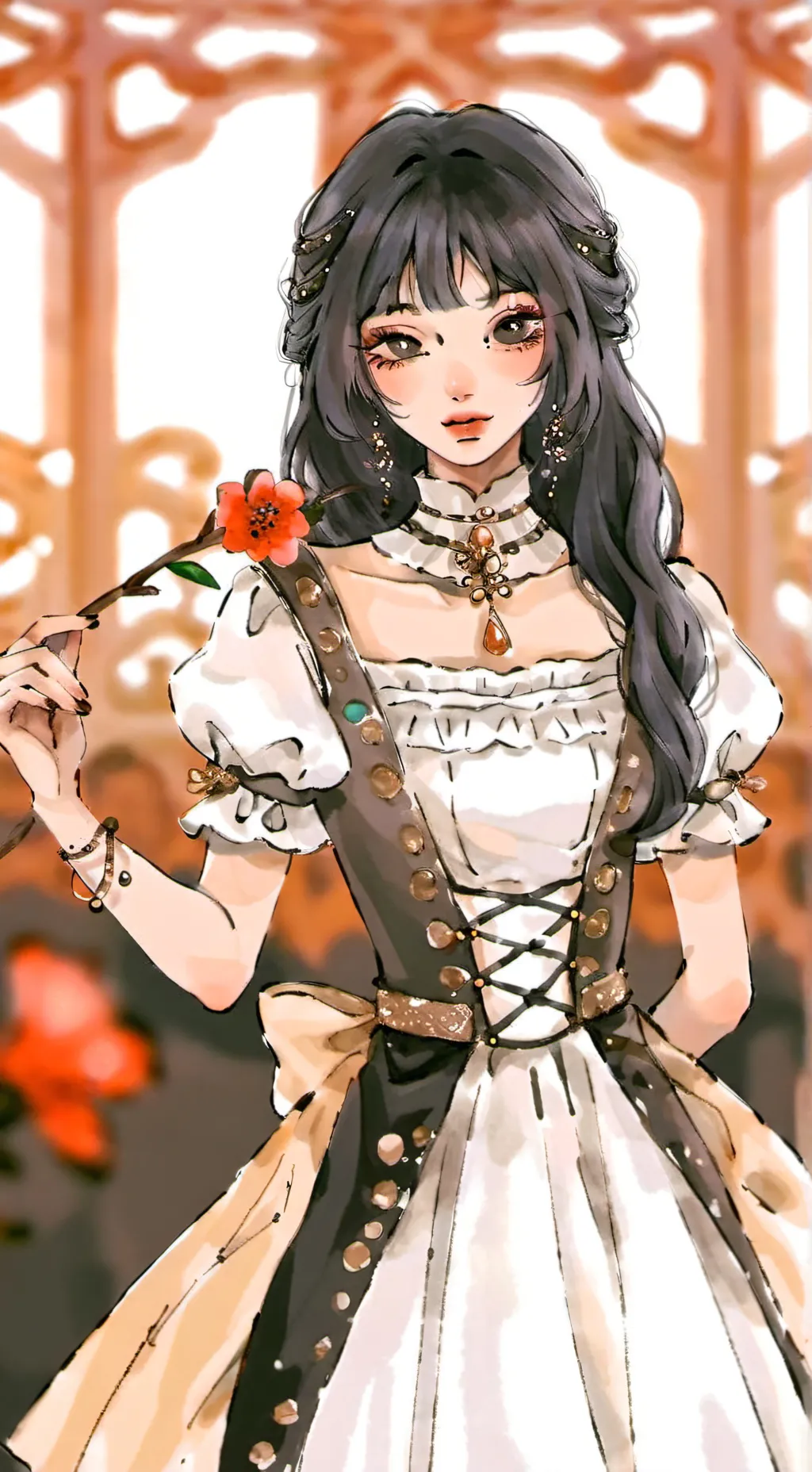 ai character: rose background