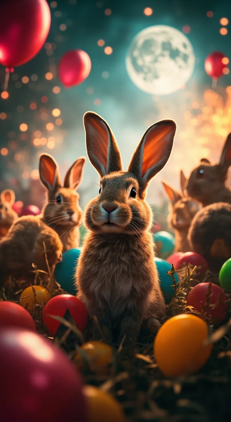 ai character: party rabbits background