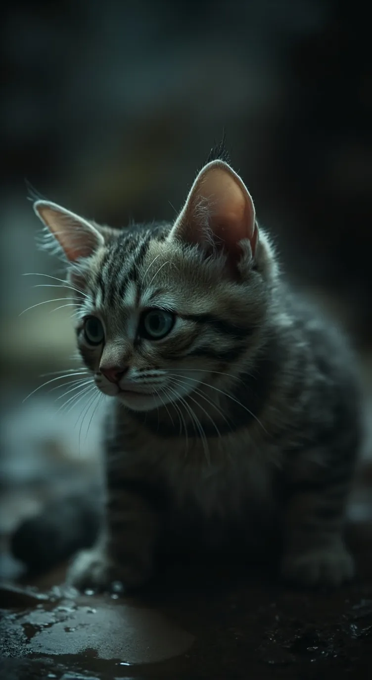 ai character: sad kitten background