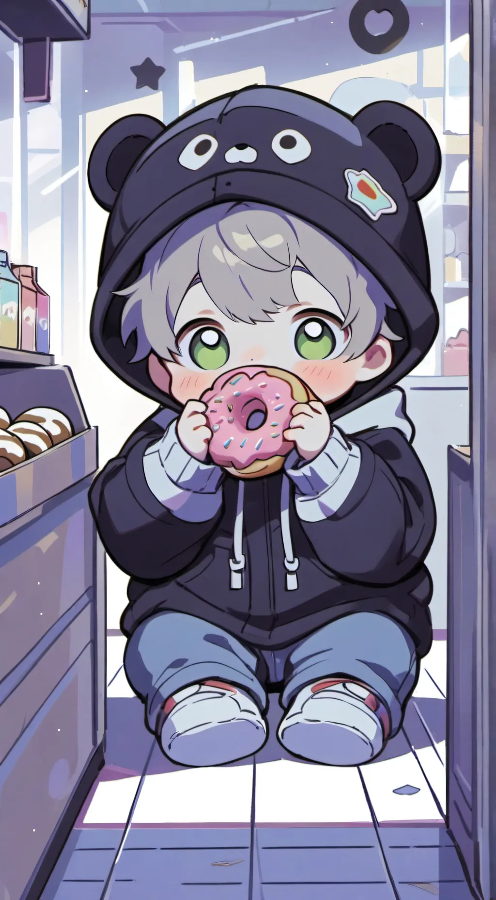 ai character: Donuts Theif background